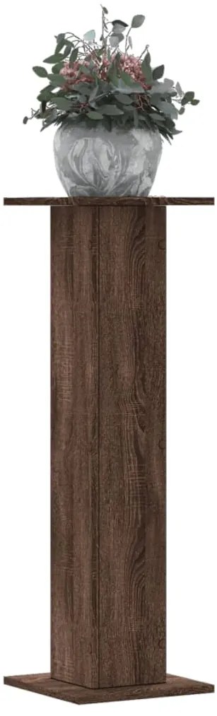 Supporti Per Piante 2 Pz Rovere Marrone 30x30x95 Cm Truciolato /