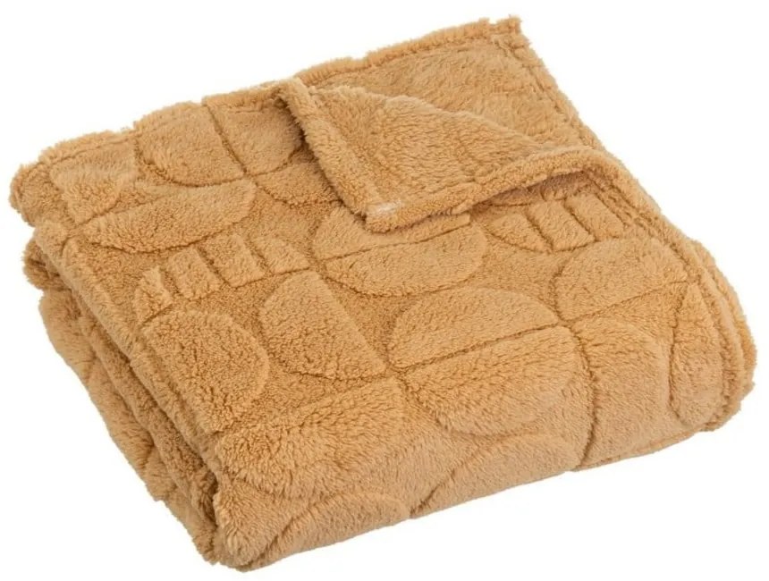 Coperta gialla in micropile 130x160 cm Mid Century – Casa Selección