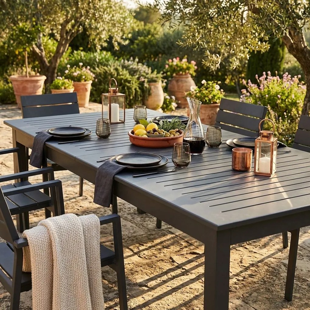 ARGENTUM - tavolo da giardino allungabile in alluminio da 220