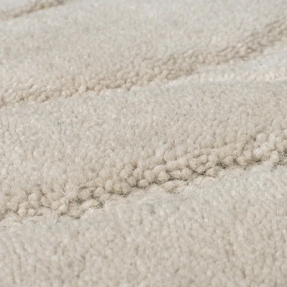 Tappeto rotondo color crema in lana tessuto a mano ø 160 cm Mesmerise Natural - Flair Rugs