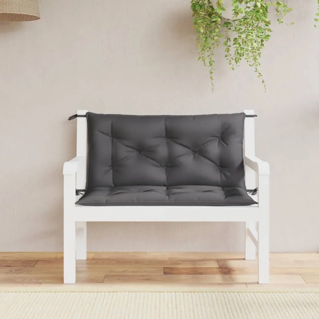 Cuscini Panca Giardino 2pz Antracite 100x50x7cm Tessuto Oxford /