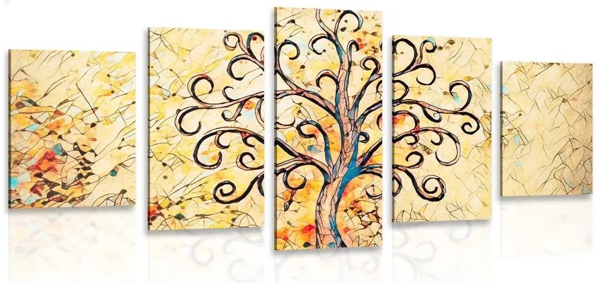 Quadri 5 pezzi – Simbolo dell'albero della vita