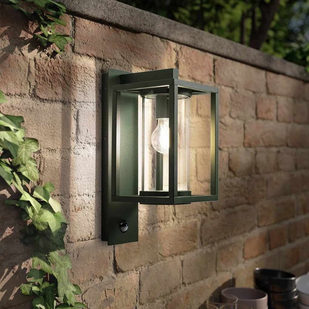 Lucande Applique da esterno Ferda, sensore, sospensione, verde, IP44 Ferda Lucande, dimmerabile, Verde, Alluminio, Moderno