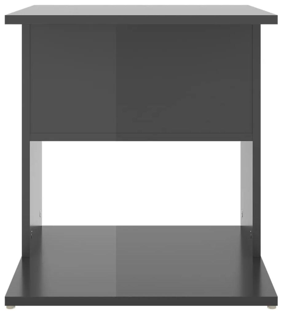 Tavolino grigio lucido 45x45x48 cm in truciolato