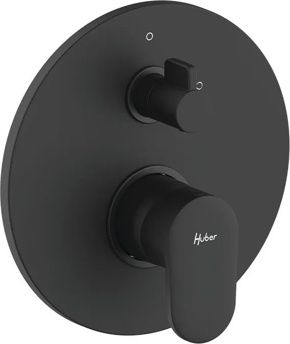 Rubinetto per doccia getto laminare cristallino ad incasso monocomando PLANO nero opaco HUBER