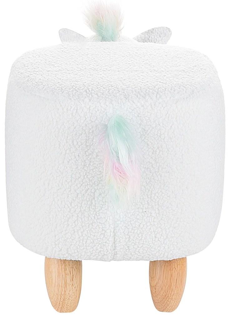 Pouf di tessuto bianco UNICORN Beliani