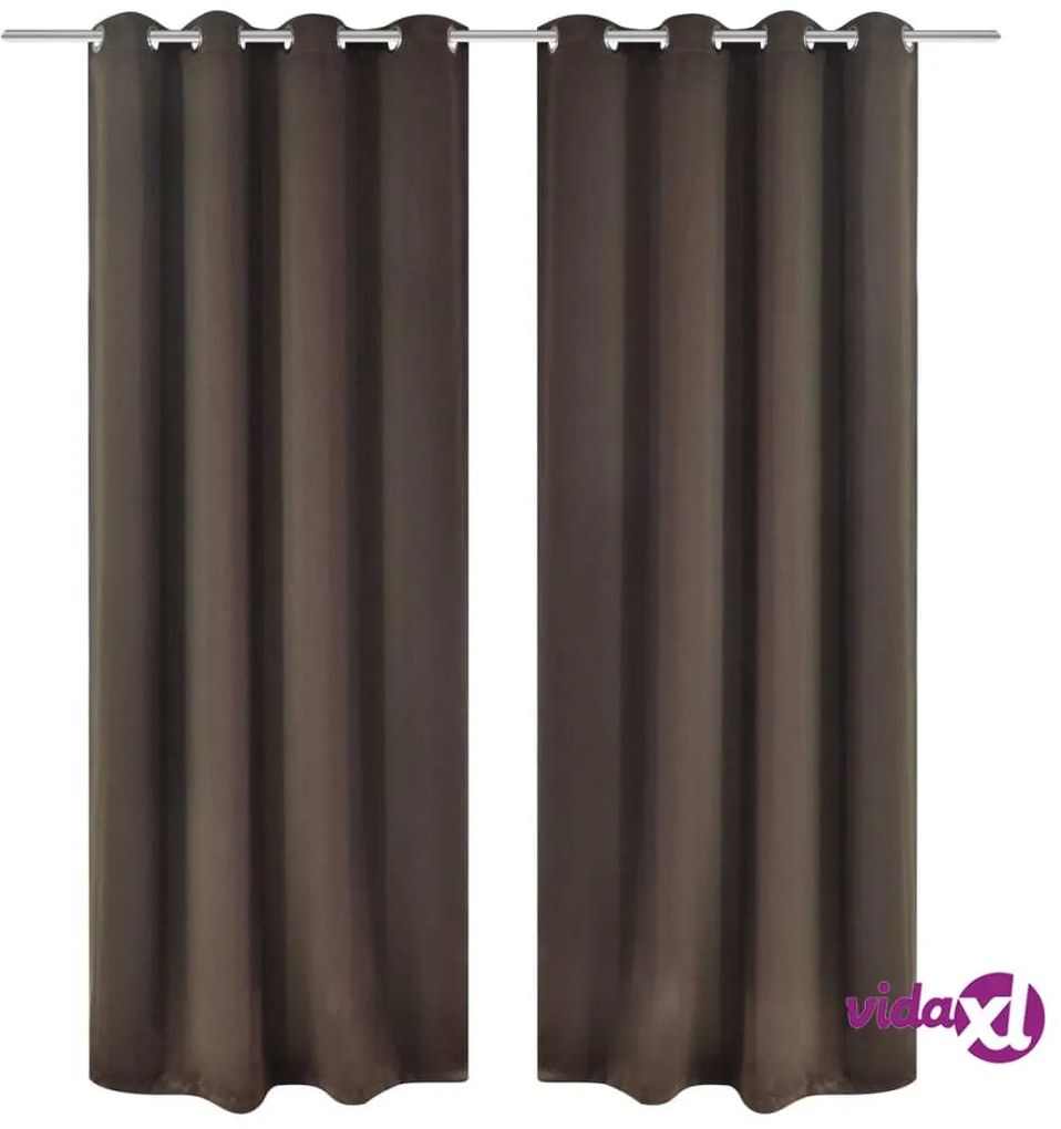vidaXL Tende Oscuranti 2 pz con Anelli in Metallo 135 x 245 cm