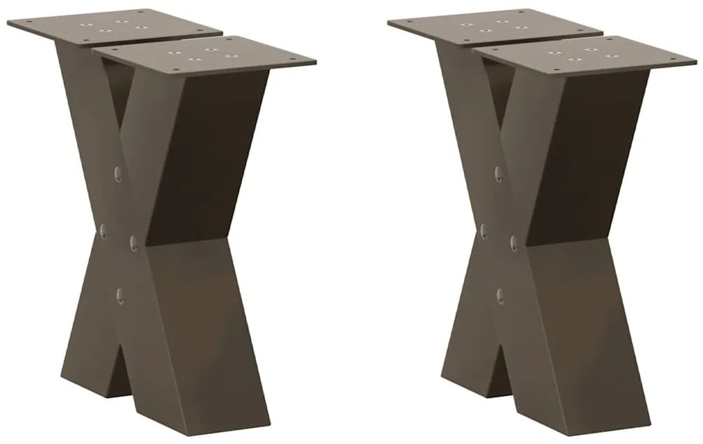 Gambe Tavolino Caffè A X 2 Pz Naturale 30x(30-31) Cm İn Acciaio /