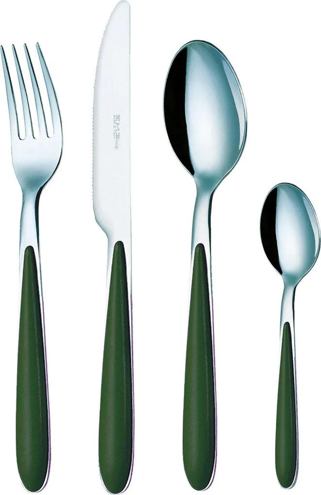 Servizio Set di Posate 24 Pezzi in Acciaio Eme Caribe Verde 61...