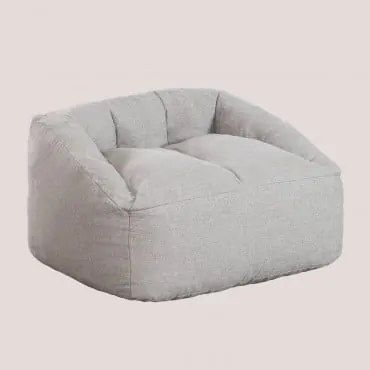 Poltrona Puff in tessuto (80 cm) Thiago Grigio Chiaro - Sklum