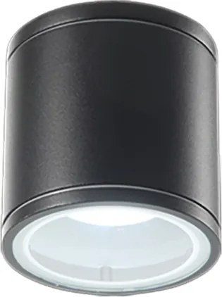 Plafoniera per esterni JUBO in alluminio Nero con diffusore in vetro D9 cm