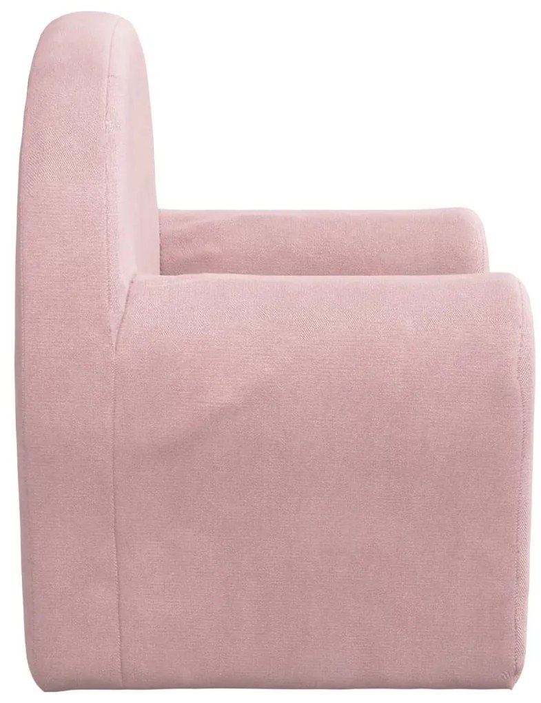Divano letto per bambini rosa in morbido peluche
