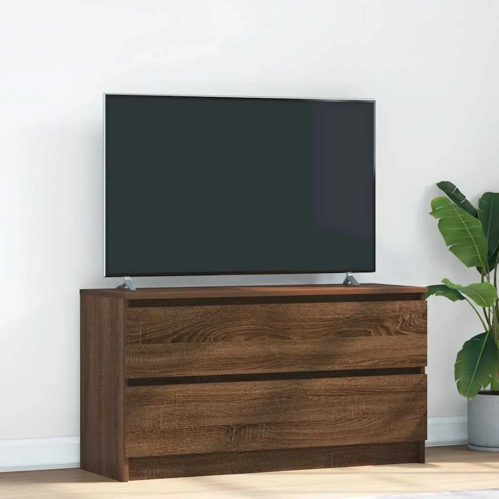 Mobile Tv Rovere Marrone 100x35x54 Cm İn Legno Multistrato /