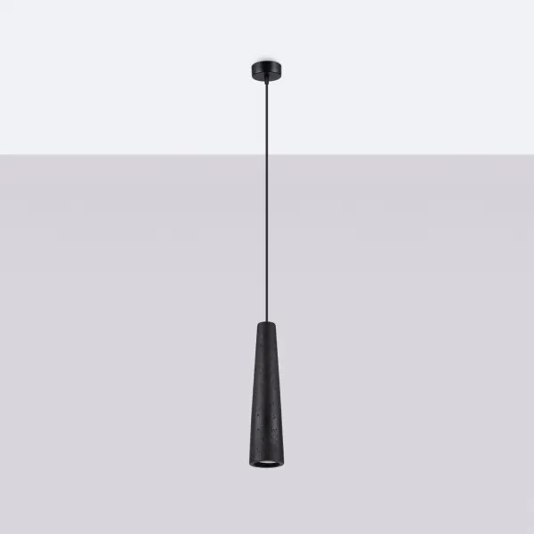 Sollux SL.1355 - Lampadario a sospensione con filo ELECTRA 1xGU10/10W/230V calcestruzzo/nero
