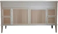 Credenza classica 2 porte 6 cassetti legno grezzo l.150 p.47 h.86 - Mobili 2G