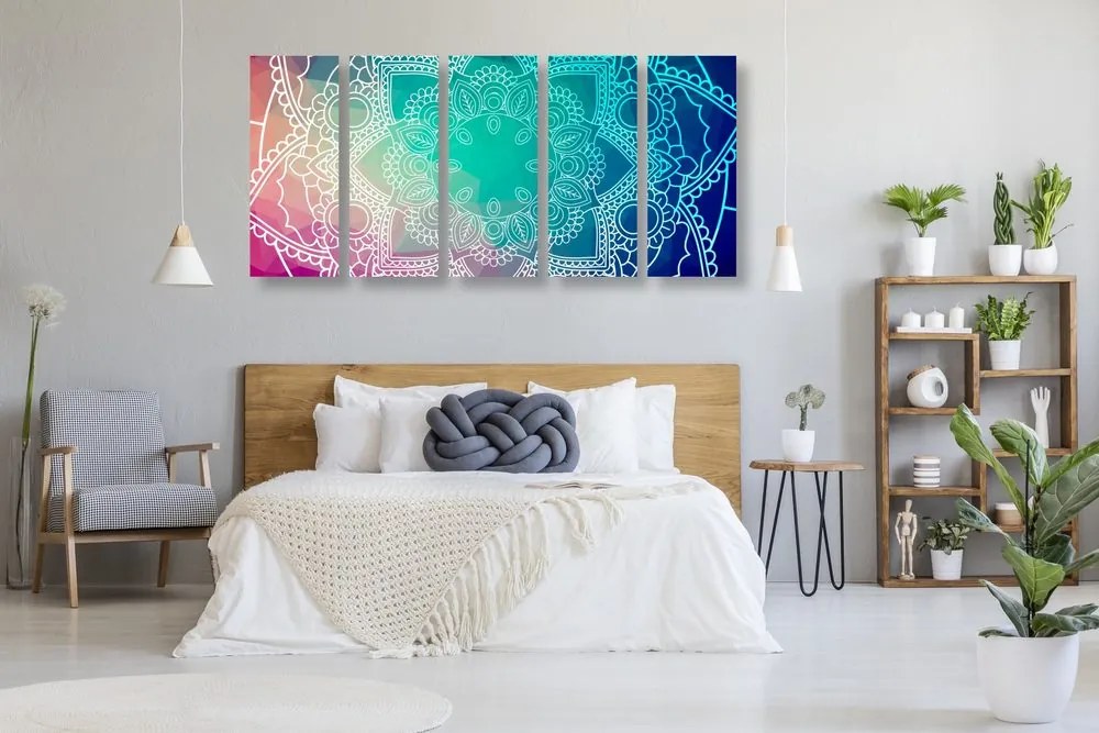 Quadri 5 pezzi – Mandala pastello