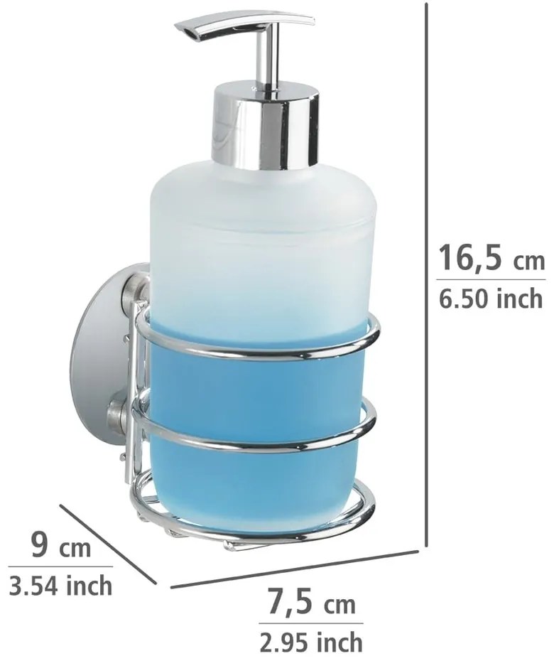 Set di accessori da bagno autoportanti in acciaio inox grigio Turbo-Loc - Wenko