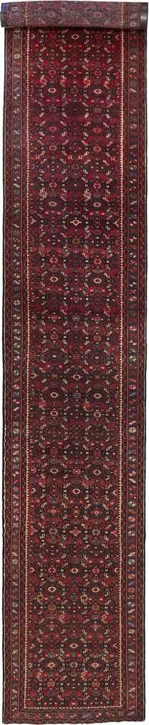 Hamedan Tappeto 80 x 500 Rosso (Iran) Annodato A Mano