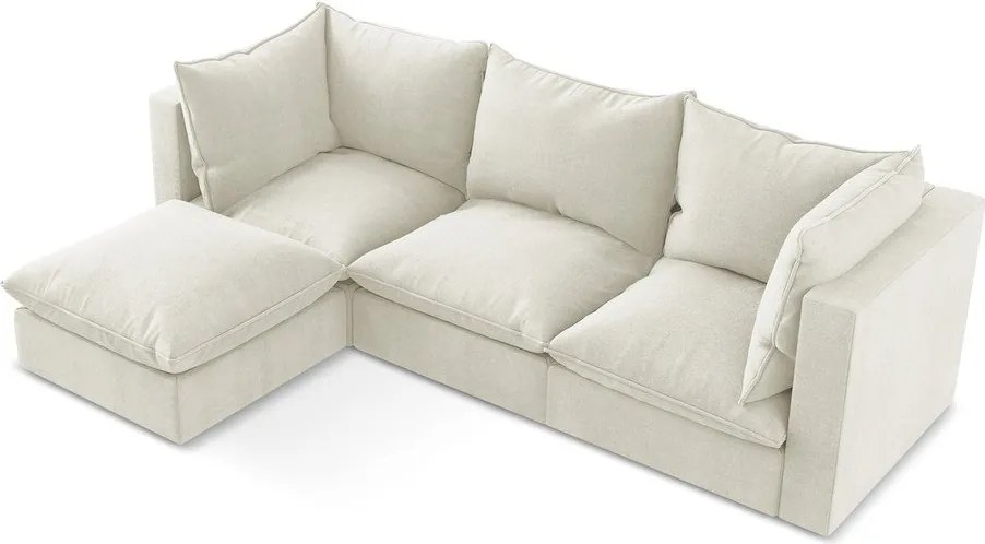 Divano angolare beige (con penisola a sinistra/con chaise lounge) Manao – Makamii