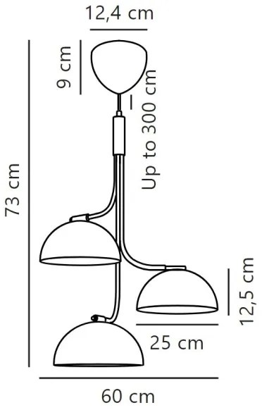DFTP by Nordlux - Lampadario a sospensione con filo TULLIO 3xE14/25W/230V nero