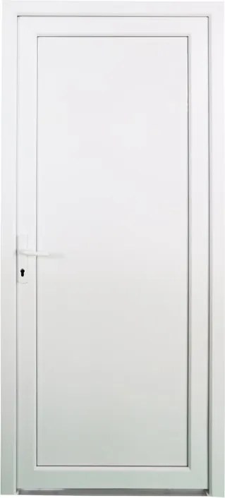 Portoncino d'ingresso Base L 90 x H 210 cm in PVC bianco, apertura spingere a destra, falso telaio non incluso