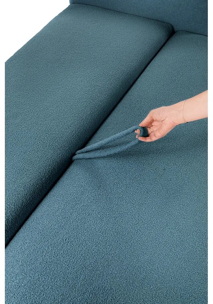 Divano blu allungabile con rivestimento in bouclé 247 cm Quinoa – Bonami Selection