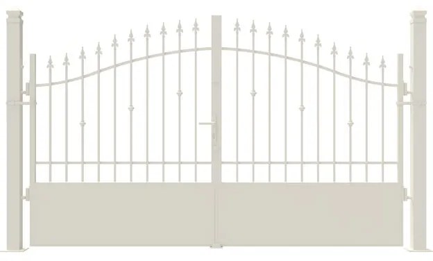 Cancello manuale battente Civetta in ferro, apertura centrale, L 308.5, H 150-180 cm, di colore bianco