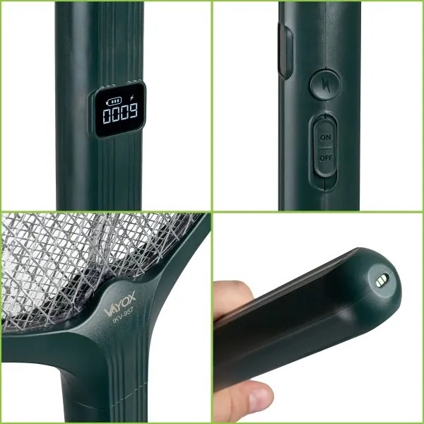 Trappola elettrica LED 2in1 con display LCD 1200 mAh/5V verde