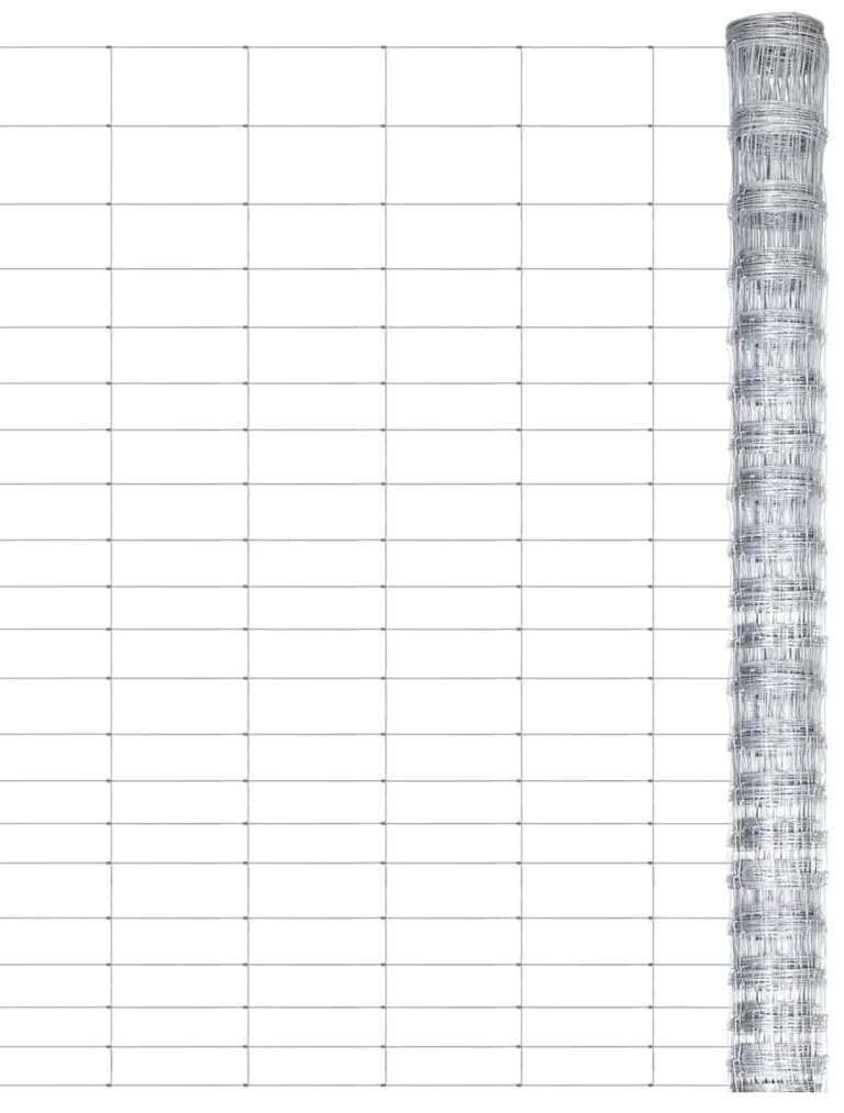 Recinzione Da Giardino İn Acciaio Zincato 50x1,25 M Argento /