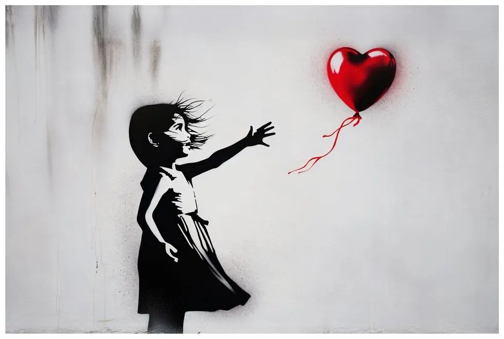 Quadro su tela – Ragazza e cuore volante
