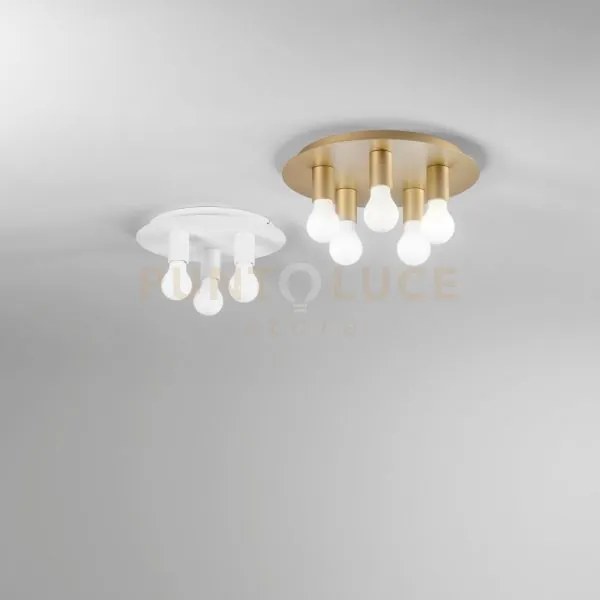 Plafoniera strike oro 5 luci attacco e27 35x35x86cm in metallo