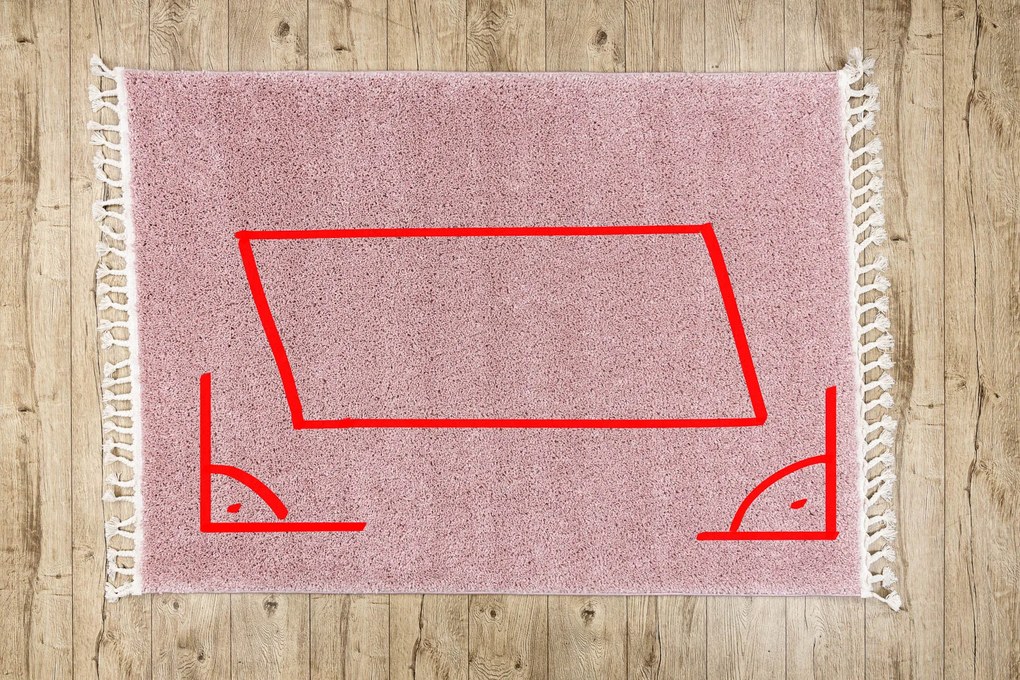 Tappeto BERBER 9000 rosa Frange berbero marocchino shaggy - PRODOTTO DI SECONDO GRADO