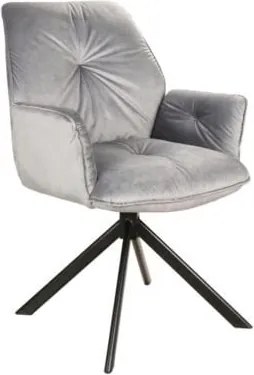 Sedia imbottita Boogie II Velvet - Grigio