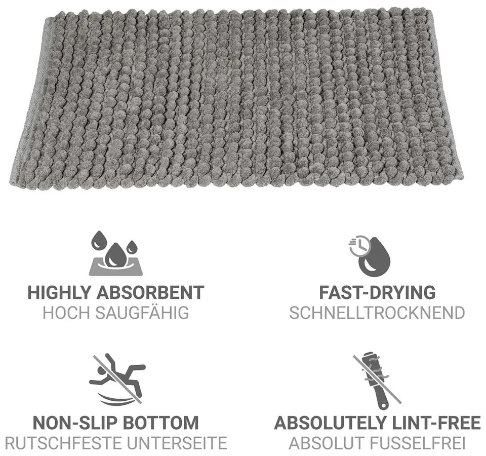 Tappetino per il bagno grigio in tessuto 50x80 cm Solivo – Wenko
