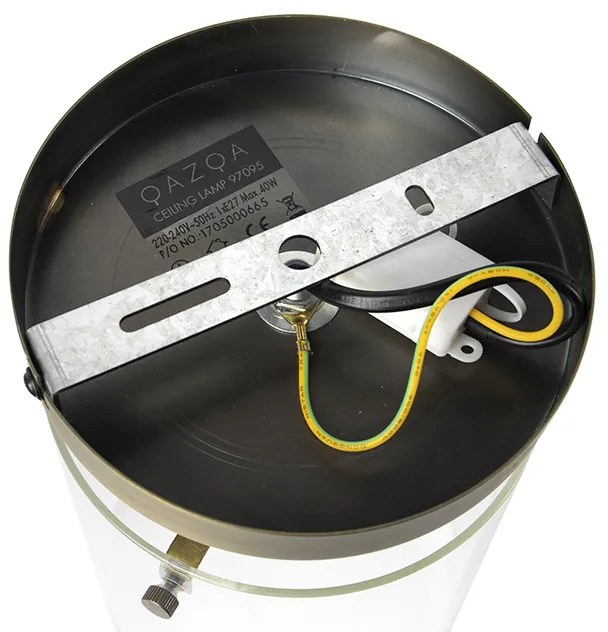 Plafoniera moderna bronzo con vetro - Dome