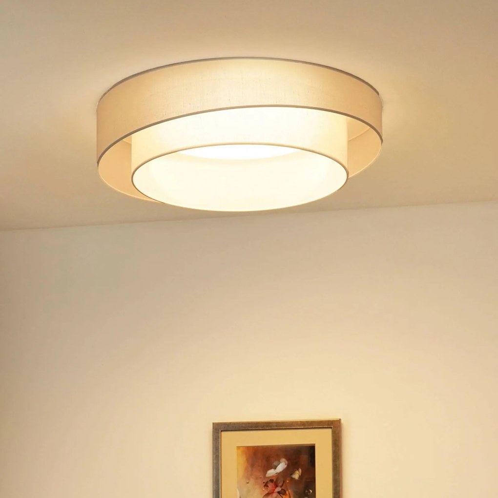 Duolla Plafoniera LED Luneta, bianco/bianco, Ø 60 cm, dimmerabile a 3 livelli