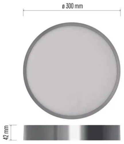 Plafoniera LED LED/28,5W/230V 3000/3500/4000K diametro 30 cm cromo