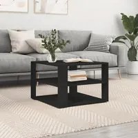 Tavolino da Salotto Nero 59,5x59,5x40 cm in Legno Multistrato 834246