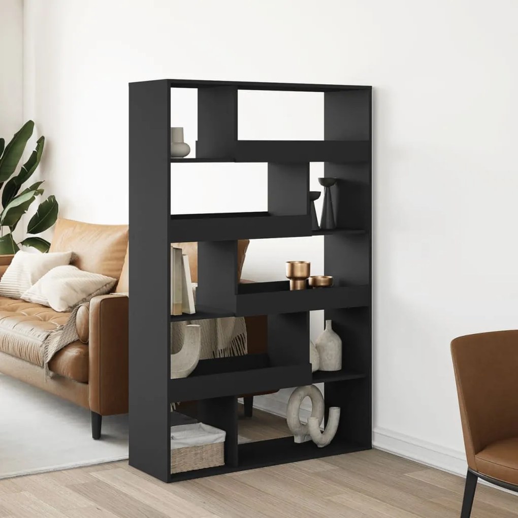 Divisorio Stanza Nero 100x33x156,5 Cm İn Truciolato /