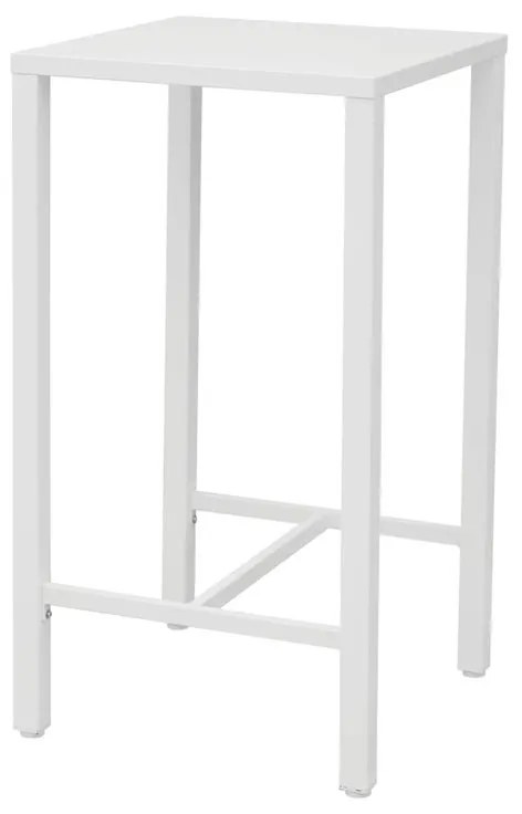 Tavolino da esterno struttura e superficie in Acciaio  bianco per 2 persone 60x60cm