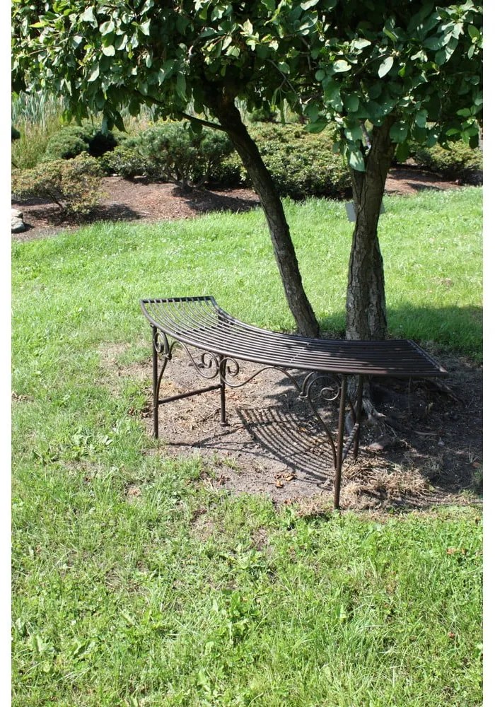 Panchina da giardino in metallo nero e marrone Fuego - Garden Pleasure