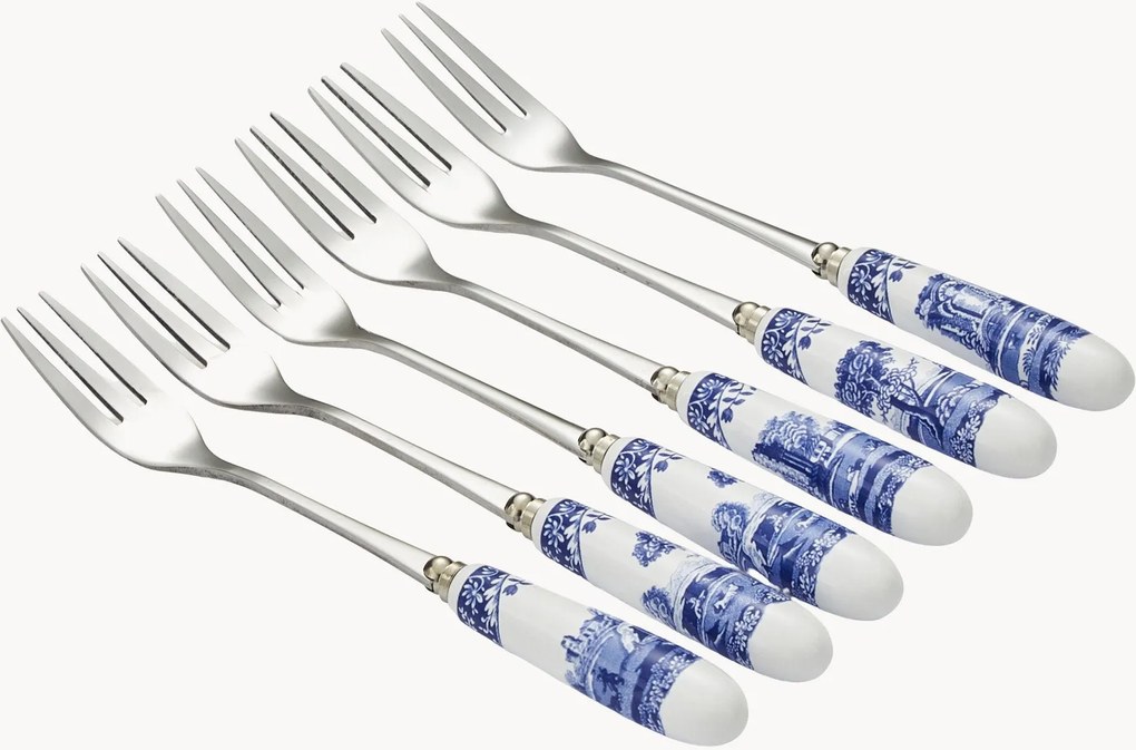 Set di 6 forchette da dessert Blue Italian