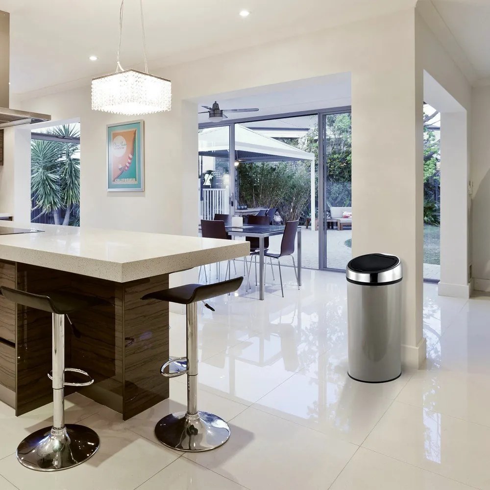 Cestino per la spazzatura grigio tortora in acciaio touch 30 l – MSV