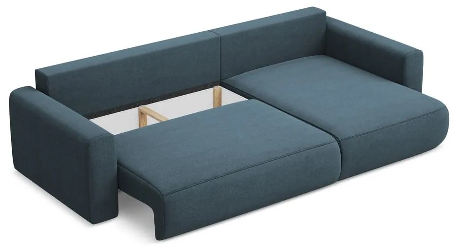 Divano angolare blu allungabile/con contenitore (con penisola a destra/con chaise lounge) Kapua – Makamii