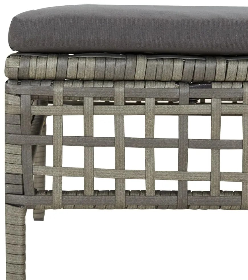 Set Divani da Giardino 6 pz con Cuscini in Polyrattan Grigio