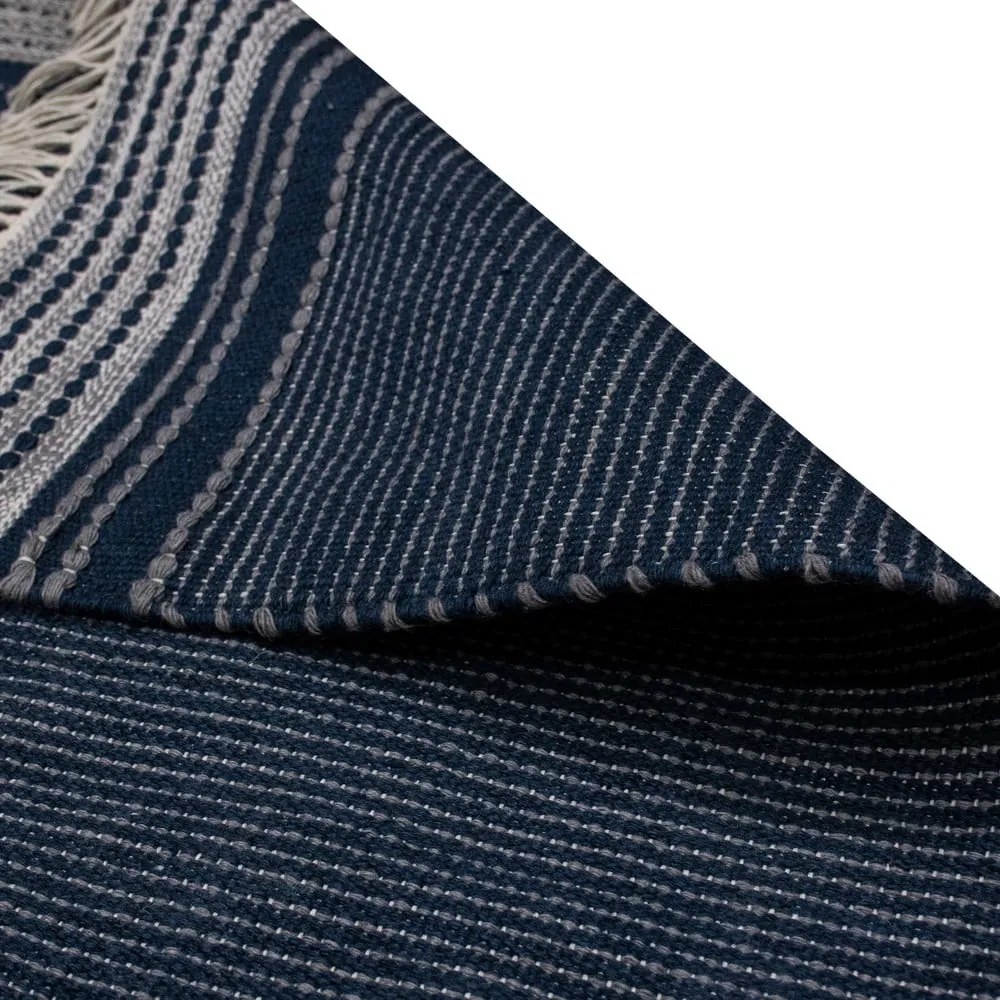 Tappeto per esterni bifacciale blu scuro in plastica riciclata , 80 x 180 cm Civil - Green Decore