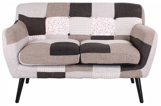 Divano 2 posti 130 cm - tessuto Patchwork Elegant imbottito ELLEN