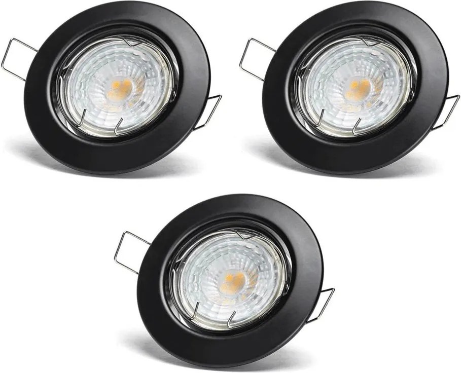 Aigostar - SET 3x faretti da incasso LED 1x GU10/4,5W/230V 3000K nero