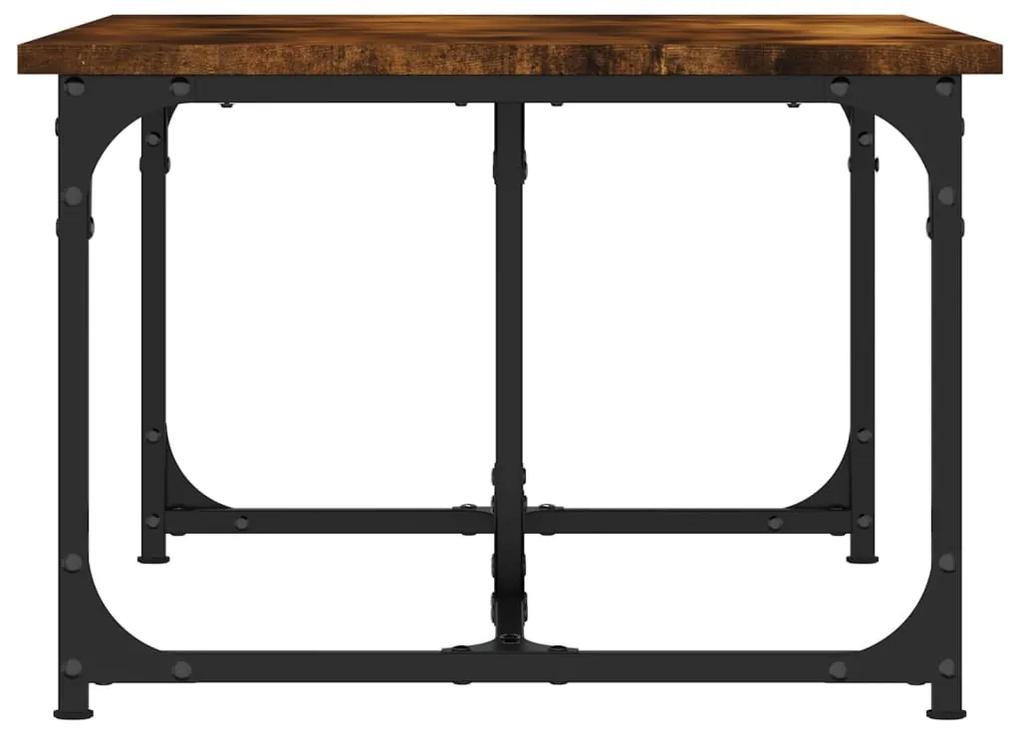 Tavolino da salotto rovere fumo 90x50x35 cm legno multistrato
