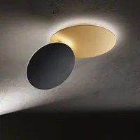 Plafoniera Contemporanea Drum Alluminio Oro Led Integrato 43W